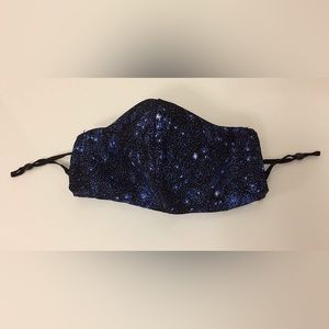 New Star Face Mask Two-Layer Pocket Style Adjustable Straps Blue Black Space
